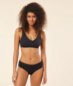 Shorty Microfibre Détails Dentelle -Luxe Lingerie Soldes 650486705 6