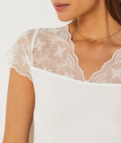 Chemise De Nuit Détails Dentelle -Luxe Lingerie Soldes 651455380 b