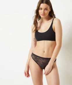 Brassière Réversible En Dentelle Et Microfibre Extensible -Luxe Lingerie Soldes 651652305 6