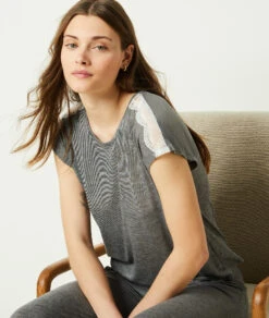 Top à Manches Courtes -Luxe Lingerie Soldes 652455302 c