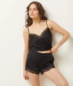 Short De Pyjama Détails Dentelle