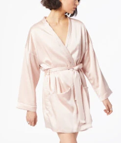 Déshabillé Satiné Doublure Polaire -Luxe Lingerie Soldes 653723576 c