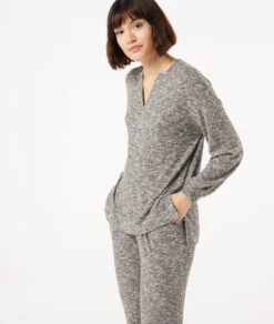 Top Manches Longues Col V -Luxe Lingerie Soldes 653779104 c