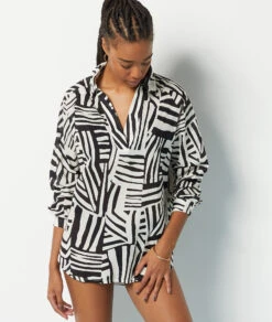 Chemise Imprimée En Coton -Luxe Lingerie Soldes 653927806 c