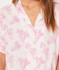 Chemise De Nuit En Lin Mélangé -Luxe Lingerie Soldes 653930080 b