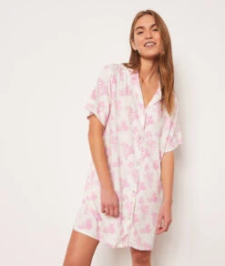 Chemise De Nuit En Lin Mélangé