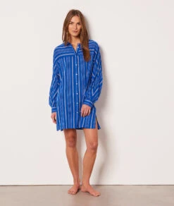 Chemise De Nuit Rayée -Luxe Lingerie Soldes 653944423 6