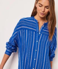 Chemise De Nuit Rayée -Luxe Lingerie Soldes 653944423 c