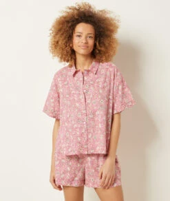 Chemise De Pyjama Imprimée 100% Coton -Luxe Lingerie Soldes 653954170 b