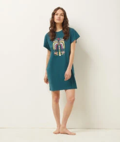 Chemise De Nuit Imprimé Palmier