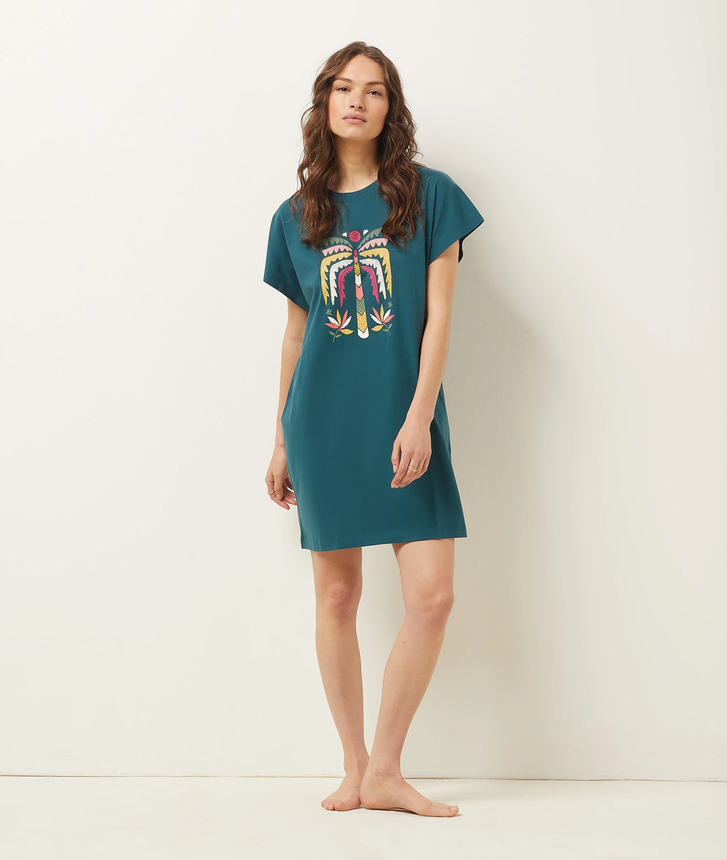 Chemise De Nuit Imprimé Palmier 1 Chemise De Nuit Imprimé Palmier