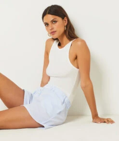 Short De Pyjama En Coton Mélangé -Luxe Lingerie Soldes 654068020 c