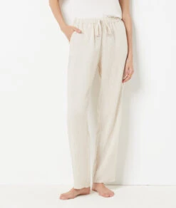 Pantalon De Pyjama En Lin Mélangé -Luxe Lingerie Soldes 654068483 6