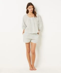 Short De Pyjama 100% Coton -Luxe Lingerie Soldes 654068980 c