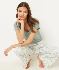 T-shirt En Maille Pointelle 100% Coton -Luxe Lingerie Soldes 654069744 c