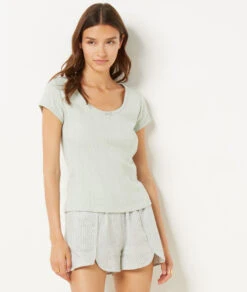 T-shirt En Maille Pointelle -Luxe Lingerie Soldes 654069746 c