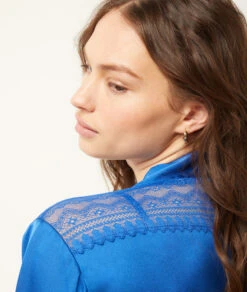 Déshabillé Satiné Détails Dentelle -Luxe Lingerie Soldes 654078623 b