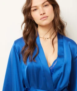 Déshabillé Satiné Détails Dentelle -Luxe Lingerie Soldes 654078623 c