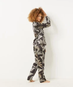 Pantalon De Pyjama Satiné Imprimé Coupe Droite 9 Pantalon De Pyjama Satiné Imprimé Coupe Droite -Luxe Lingerie Soldes 654083705 c