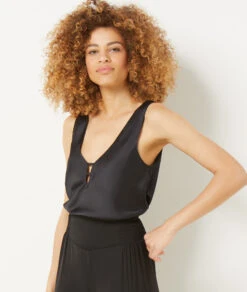 Débardeur Satiné Détails Dentelle -Luxe Lingerie Soldes 654084705 6